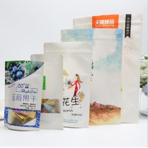 Buy cheap Flexo Printed Stand Up Kraft Paper Packaging Bag Pouches Food Grade 10~220 Microns from wholesalers