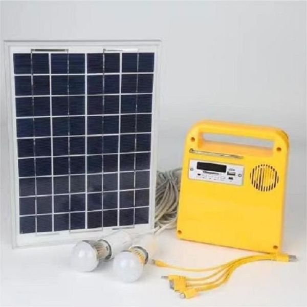 10W Portable Solar Lighting Systems IP54 With 12V 7A Rechargeable Lead Acid