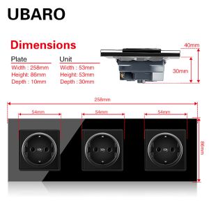 Flush Mount Electrical Wall Socket 3500W 16A Square Wall Plug