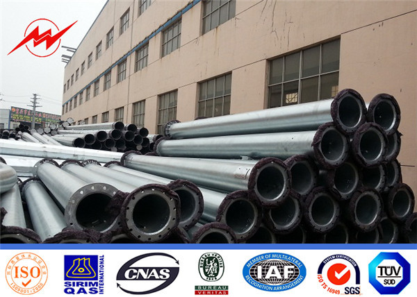 Quality Galvanized Steel Q345B / A572 Electrical Power Pole Power Transmission Poles for sale