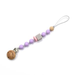 Buy cheap Beech Wooden Chewable BPA Free Silicone Teething Beads Pacifier Chain from wholesalers