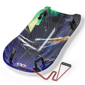 Customizable Logo 48'' HDPE Plastic Snow Sled with 2 Handles Pull Rope