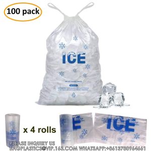 Buy cheap 10 Lb. Plastic Drawstring Ice Bags 12 X 21 Inch Heavy-Duty Plastic Ice Bags With Plastic Drawstring (2mil Thickness) from wholesalers