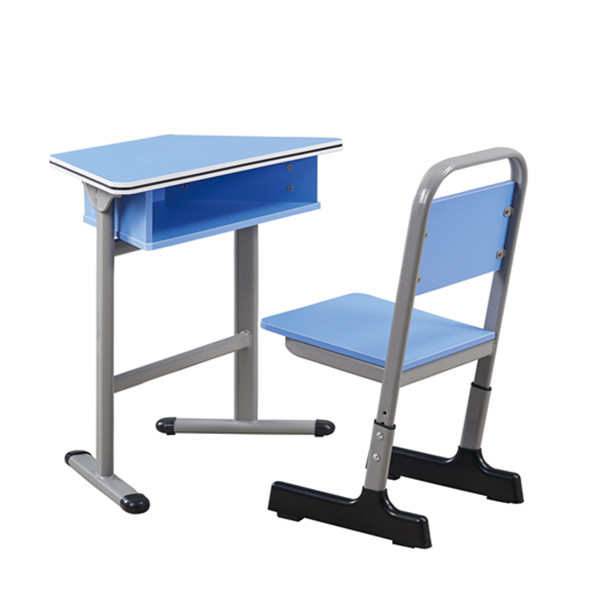 Quality 450mm Height Trapezoid School Tables Adjustable Study Table And Chair for sale