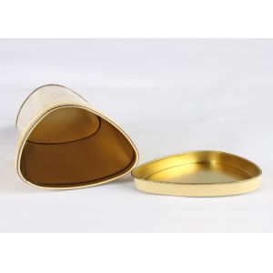 Buy cheap Triangle Tinplate Metal Tea Tins 85 x 85 x 185 MM Artwork CMYK Printing With Lids from wholesalers