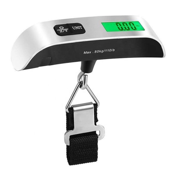 Lightweight and Accurate 50kg Digital Luggage Scale Travel Accessories with 110lbs Capacity Hanging Luggage Weighing Scale