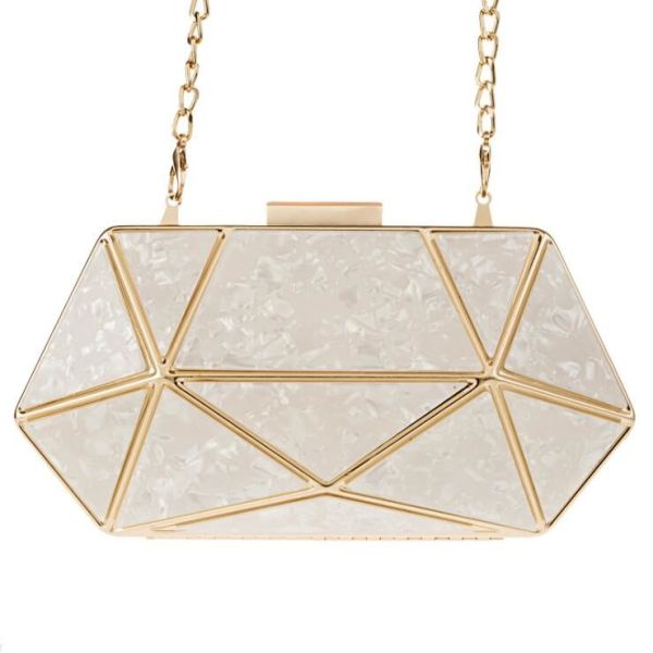 Quality 20x10x7cm White Acrylic Alloy Purse Frame For Making Handbag for sale