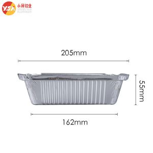 Buy cheap No 6A Recyclable Aluminum Foil Mini Loaf Pan 670ml Disposable Foil Tray Aluminum Foil Food Container with Plastic Lid from wholesalers