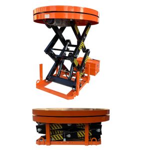 1t Custom Scissor Lift Table 1200mm Rotary Round Plate