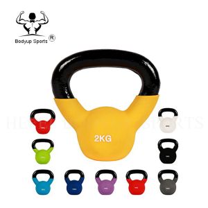 China PVC Coated Fitness Equipment Kettlebells Neoprene Material Beautiful Appearance on sale