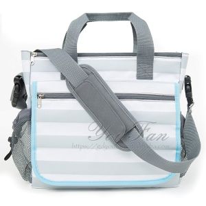 Buy cheap Stylish Grey Stripe Nappy Organizer Diaper Tote Bag from wholesalers