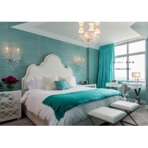 Buy cheap modern America style unique fabric halfmoon soft bed furniture from wholesalers