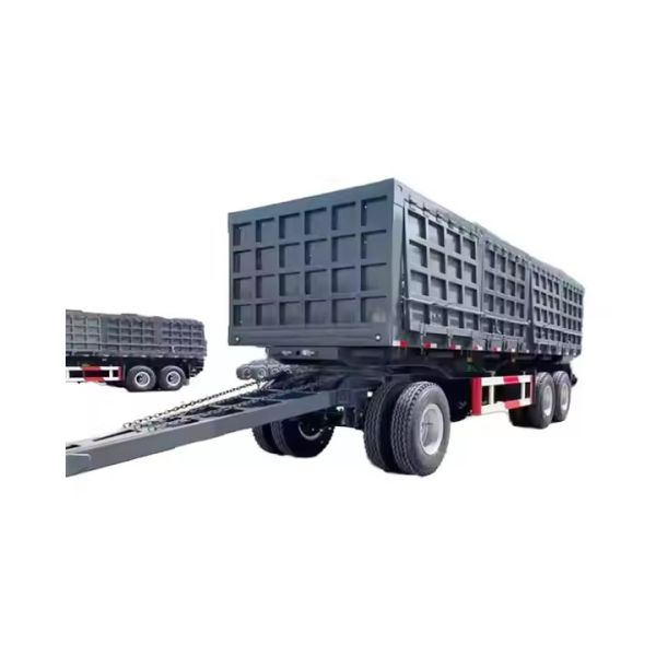 Buy cheap CIMC 3 Axle Draw Bar Side Dump Full Trailer 40-100 Tons Drawbar Towing Dolly Full Truck Trailer from wholesalers