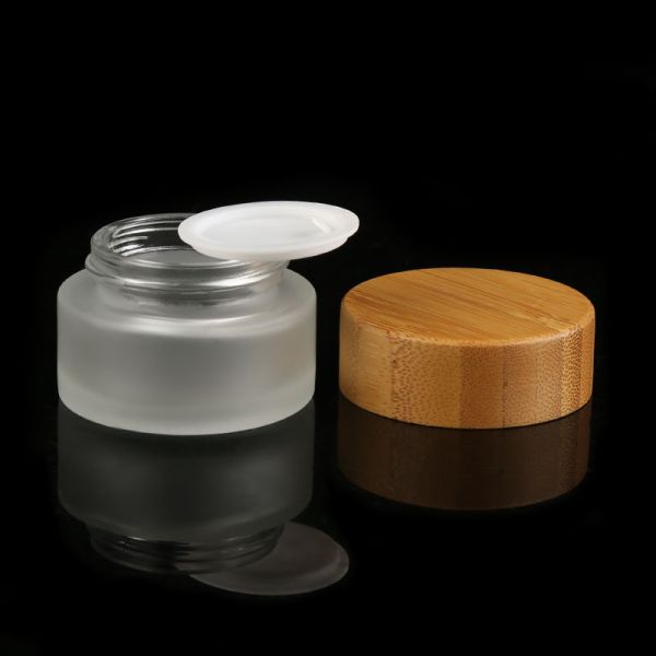 Customized Colors Skin Care Glass Bottle Jar Packaging Bamboo Products 5g15g 20g 30g 50ml 100ml 150ml 200ml 4oz 8oz