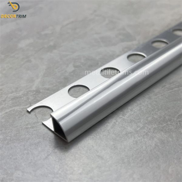 Quality Tile Edge Trim  Edging Tolerance 0.1mm Aluminum Tile Trim Silver Round Border for sale