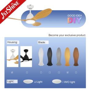 Decorative Ceiling Fan With LED Light Living Room Quiet Dc Motor