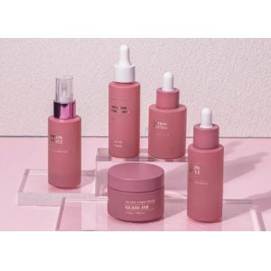 Buy cheap Pink Frosted Empty Cosmetic Bottles Leak Free 50ml Cream Bottle from wholesalers