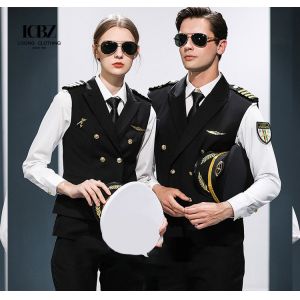 Customized Color Air Hostess Uniform Long Sleeve Shirt for Airline Flight