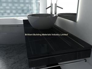 Buy cheap Hunan Ink Black Marble Bathroomm Countertops,Black Marble Vanity Top product