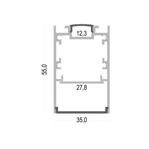 Buy cheap Anodized 35mm Up And Down Lighting LED Profile from wholesalers