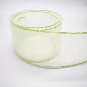 Buy cheap Light Purple / Yellow Wired Satin Edge Organza Ribbon Double Face Style from wholesalers