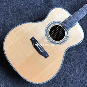 Buy cheap Custom Solid Cedar Top Real Abalone Classic Headstock Acoustic Guitar G00042c Model Shape from wholesalers