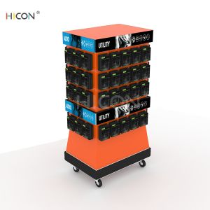 Buy cheap Movable 4-Sided Floor Orange Metal Headphone Display Stand for Sale from wholesalers