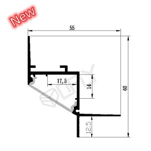 Buy cheap 60*55mm Ceiling Plaster LED Alu Profile With PC Cover For LED Strip Lighting from wholesalers