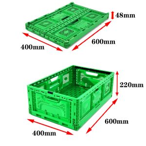 Vegetable Packing 600*400mm Folding Plastic Crate for Egg Transport and