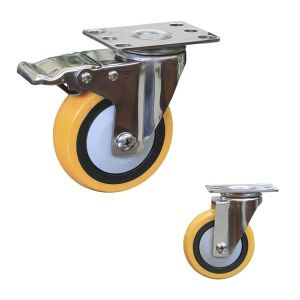 Buy cheap 4'' Polyurethane Tread Stainless Steel Swivel Casters With Dust Cover from wholesalers