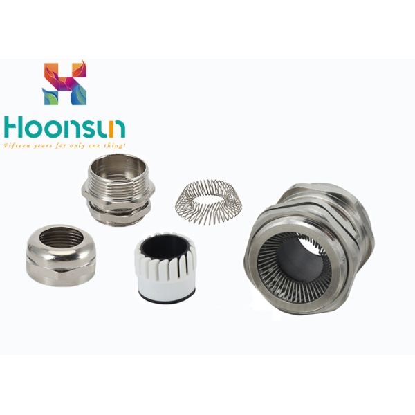 Quality Nickel Plated Brass EMC Power Cable Gland With Spring Shielding for sale