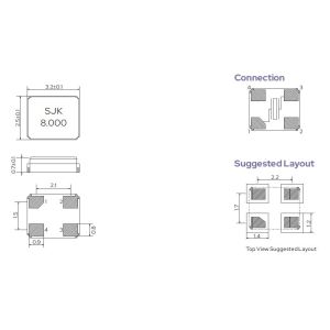SJK-7U 8MHz SMD3225 Quartz Crystal Unit