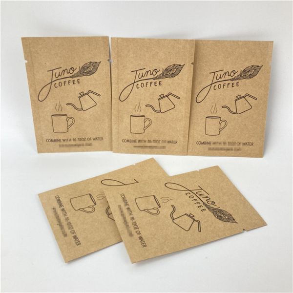 Quality Three Side Sealed Mylar Kraft Paper Bag Custom Printing Biodegradable Paper Pouch for sale