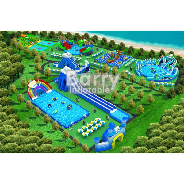 Buy cheap Free Design Mobile Inflatable Water Park Equipment / Big Water Slides from wholesalers