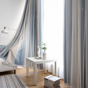 Shading Linen Blackout Curtain Fabric Luxury For Living Room