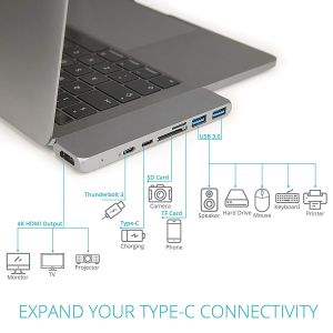 Buy cheap USB C Hub for New MacBook Pro 2016, 2017, 2018, 13" & 15" only, Thunderbolt 3 Aluminum Dual USB Type C 2-port USB C 3.0 from wholesalers