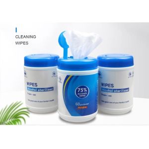 Bucket Type Sterilized Wet Wipes 75 Alcohol Disinfected Wipes 60 Pcs/Bucket