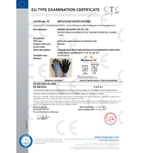 Ningbo Welwork Ppe Co., Ltd. Certifications