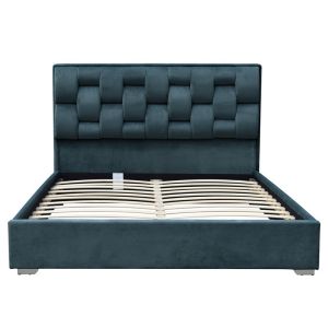 Buy cheap Customized Double Size Velvet Fabric Bed Frame With Tufted High Headboard from wholesalers