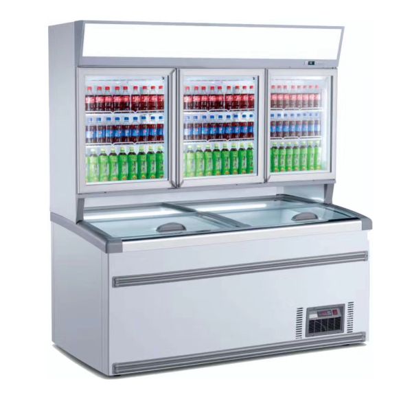 Quality Dual Temperature Upright Combination Freezer With Top Sliding Door for sale