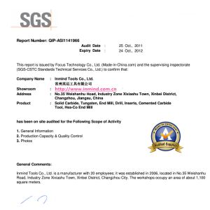 INMIND TOOLS CO.LTD Certifications