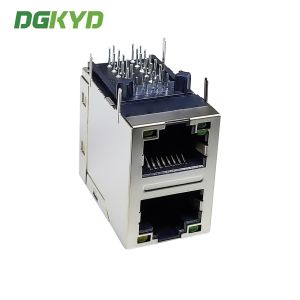 Buy cheap RJ45 multi port connector 6U Gigabit filter 2X1 modular block socket RJ45 network port connector DGKYD21Q042AB2A2D057 from wholesalers