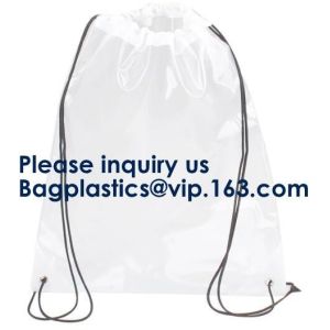 Custom Made PVC Transparent Drawstring Bag For Sports Cloth,Sport Promotional