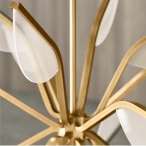 700BLT38G Belterra 38 Globe Chandelier Natural Brass / Matte Black Finish 3000K