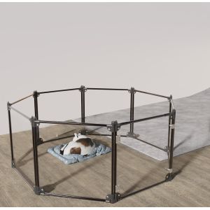 Buy cheap Impact Resistant Black Clear Acrylic Dog Pen For Puppies And Cats product