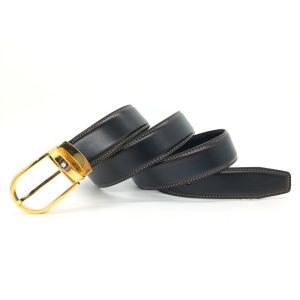 Buy cheap Night Blue Mens Leather Dress Belt Handmade For Work Business And Casual from wholesalers