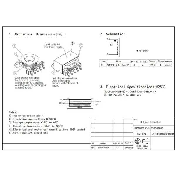 SMT SMD SMPS Flyback Power Transformer