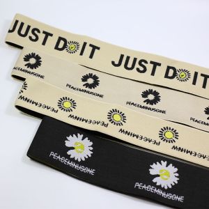 Buy cheap Fresh flowers Little daisy Knitted 4cm nylon elastic band for cuffs Waistband headband custom logo elastic jacquard band from wholesalers