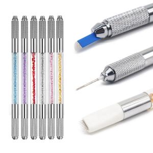 Buy cheap Professional Microblading Tattoo Pen with 14.2cm Length Stainless Steel and Plastic Double Head Design for Eyebrow Microblading from wholesalers