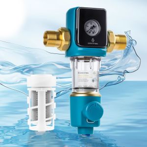 Premium 40 Micron Sediment Prefilter with BPA Free Auto Backwash Scraper for